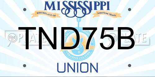 TND75B Mississippi License Plate