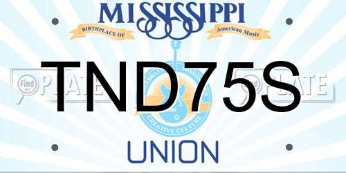 TND75S Mississippi License Plate