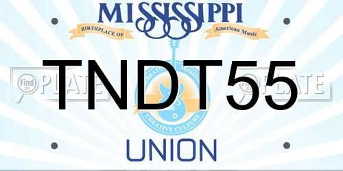 TNDT55 Mississippi License Plate