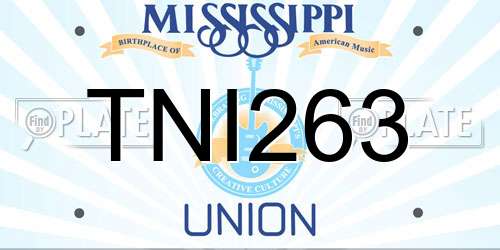 TNI263 Mississippi License Plate