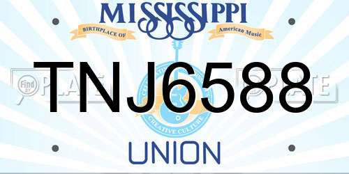 TNJ6588 Mississippi License Plate