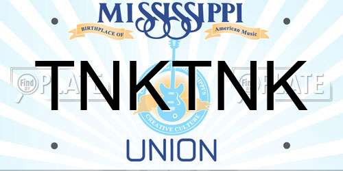 TNKTNK Mississippi License Plate