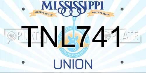 TNL741 Mississippi License Plate
