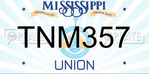 TNM357 Mississippi License Plate