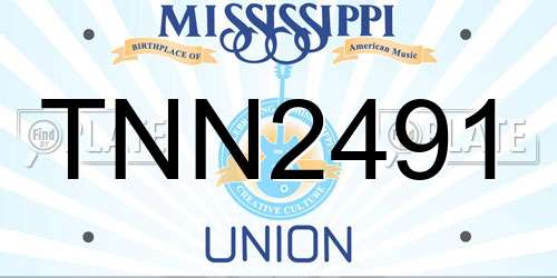 TNN2491 Mississippi License Plate