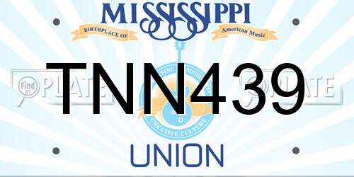 TNN439 Mississippi License Plate