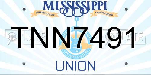 TNN7491 Mississippi License Plate