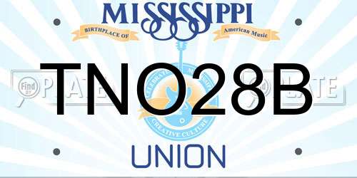 TNO28B Mississippi License Plate