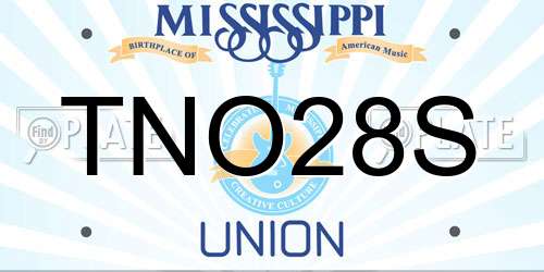 TNO28S Mississippi License Plate