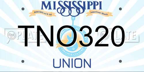 TNO320 Mississippi License Plate