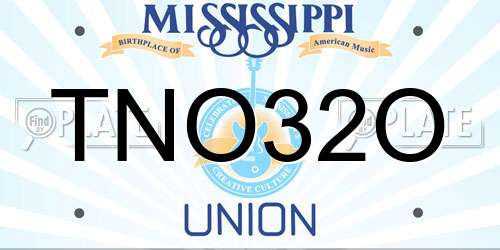 TNO32O Mississippi License Plate