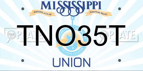 TNO35T Mississippi License Plate