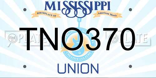 TNO370 Mississippi License Plate
