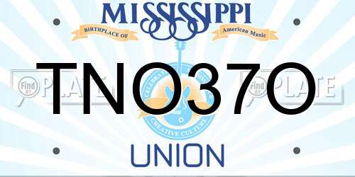 TNO37O Mississippi License Plate