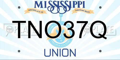 TNO37Q Mississippi License Plate