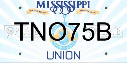 TNO75B Mississippi License Plate