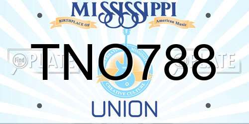 TNO788 Mississippi License Plate