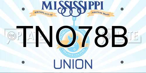 TNO78B Mississippi License Plate