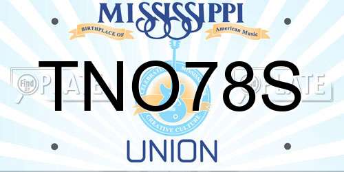 TNO78S Mississippi License Plate