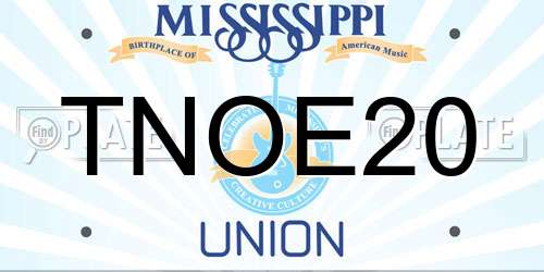 TNOE20 Mississippi License Plate