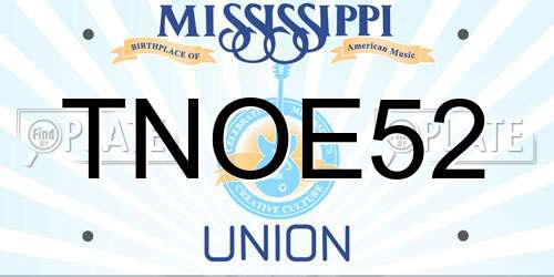 TNOE52 Mississippi License Plate