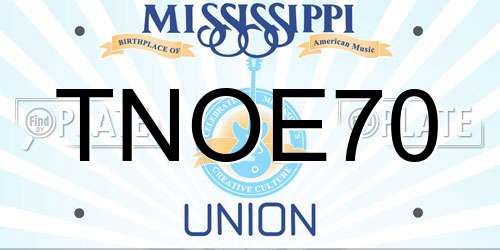 TNOE70 Mississippi License Plate