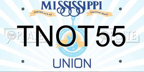 TNOT55 Mississippi License Plate