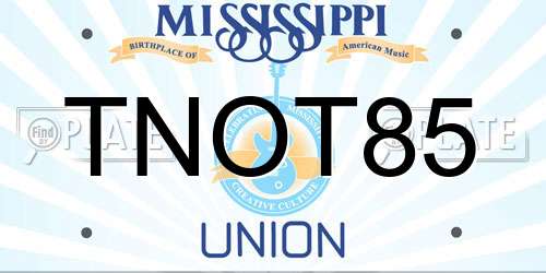 TNOT85 Mississippi License Plate