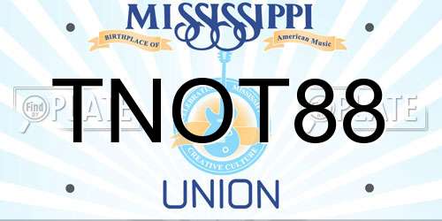 TNOT88 Mississippi License Plate