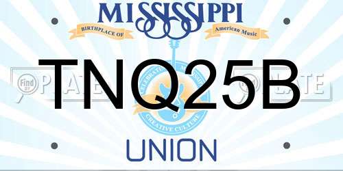 TNQ25B Mississippi License Plate