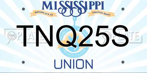 TNQ25S Mississippi License Plate