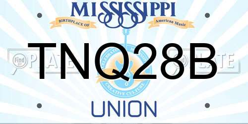 TNQ28B Mississippi License Plate