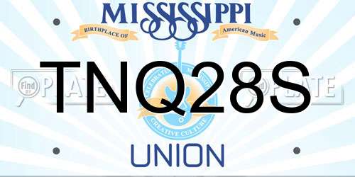 TNQ28S Mississippi License Plate