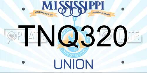 TNQ320 Mississippi License Plate