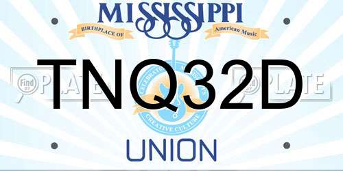 TNQ32D Mississippi License Plate