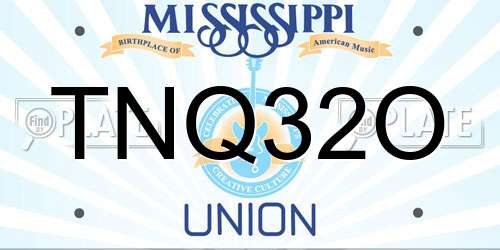 TNQ32O Mississippi License Plate
