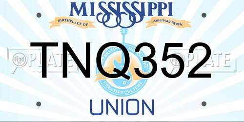 TNQ352 Mississippi License Plate