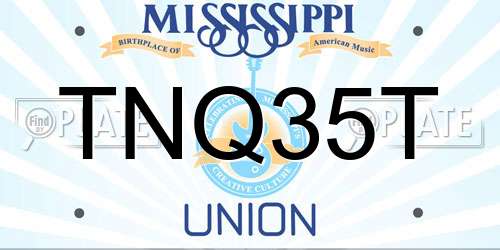 TNQ35T Mississippi License Plate