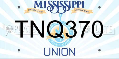 TNQ370 Mississippi License Plate