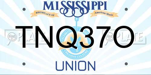 TNQ37O Mississippi License Plate
