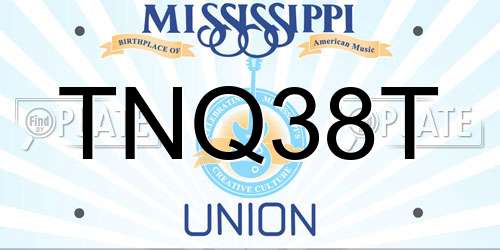 TNQ38T Mississippi License Plate