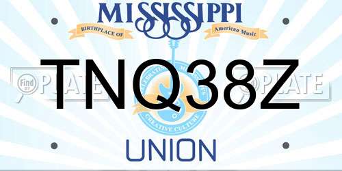 TNQ38Z Mississippi License Plate