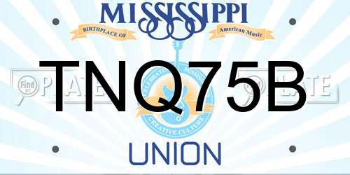 TNQ75B Mississippi License Plate