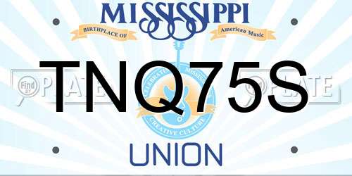 TNQ75S Mississippi License Plate