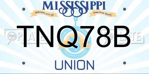 TNQ78B Mississippi License Plate