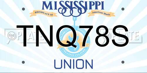 TNQ78S Mississippi License Plate