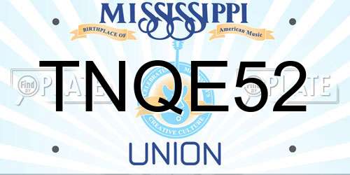 TNQE52 Mississippi License Plate