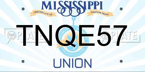 TNQE57 Mississippi License Plate