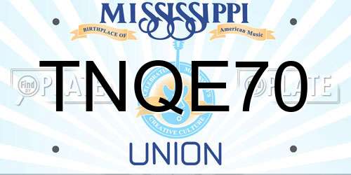 TNQE70 Mississippi License Plate