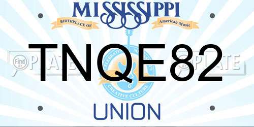 TNQE82 Mississippi License Plate